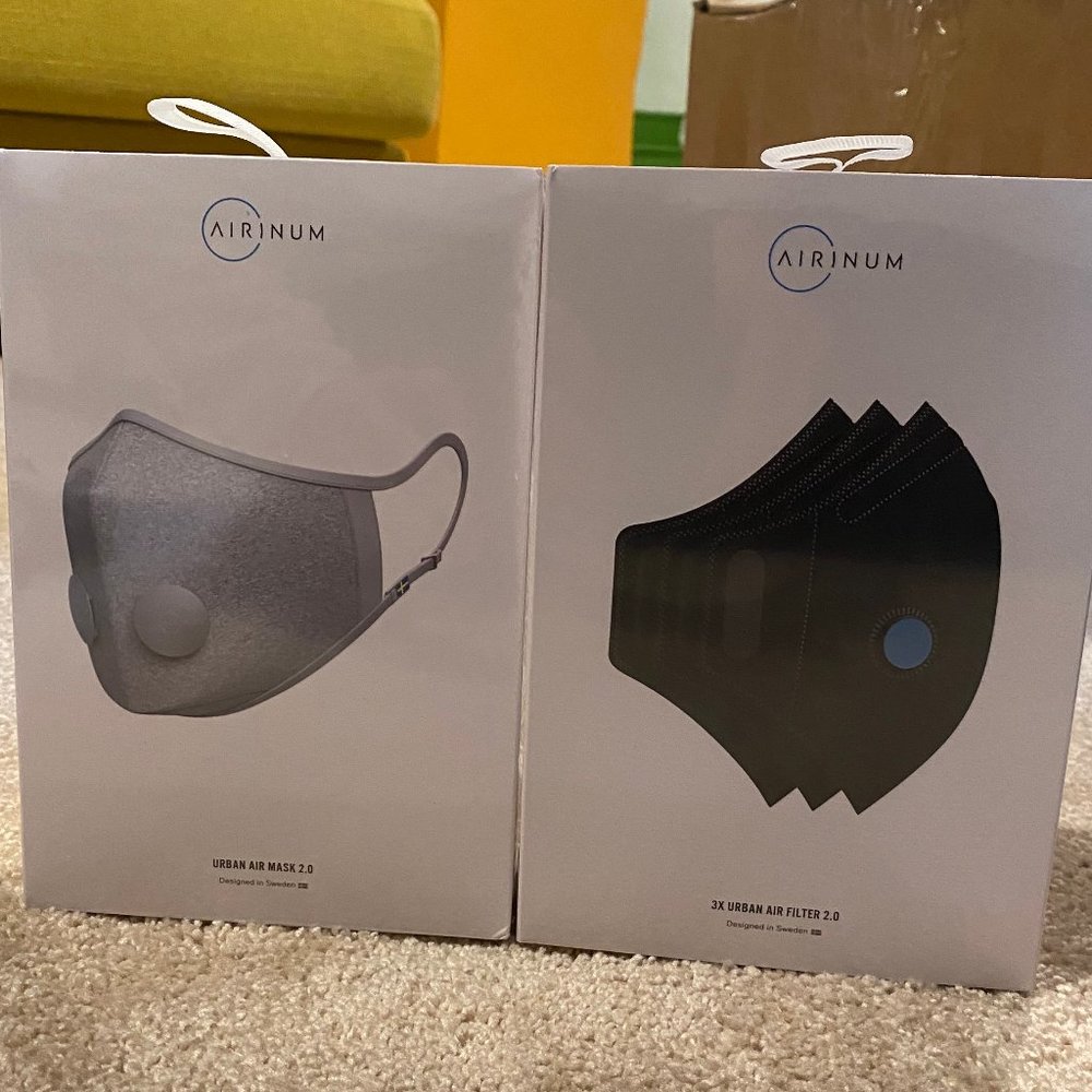 NEW Airinum Mask, Unopened PLUS box of filters